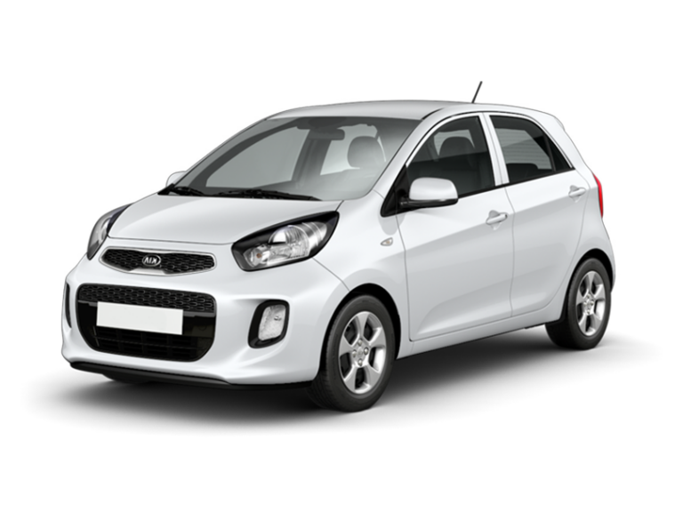 White Kia Picanto – affordable rental car in Mazarrón, perfect for city drives and coastal trips. Check prices and book now