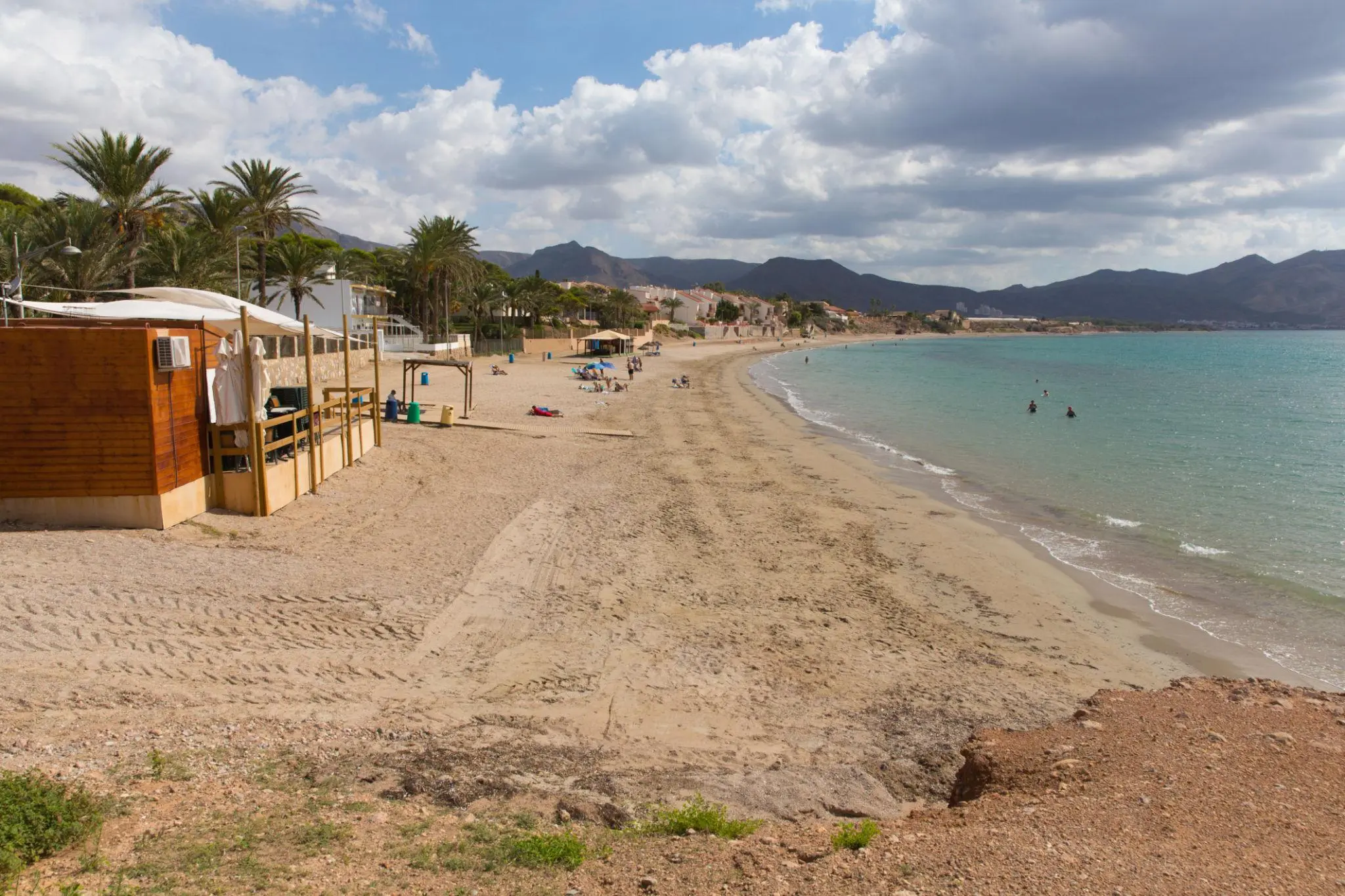 Secluded beach at Playa de Percheles on the Costa Cálida coastline near Bolnuevo
